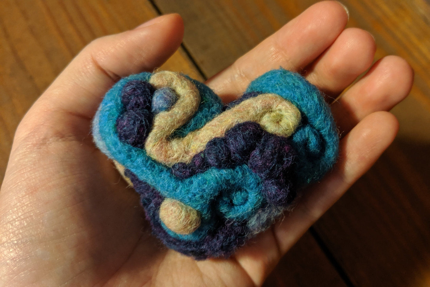 Blueberry Felt Heart