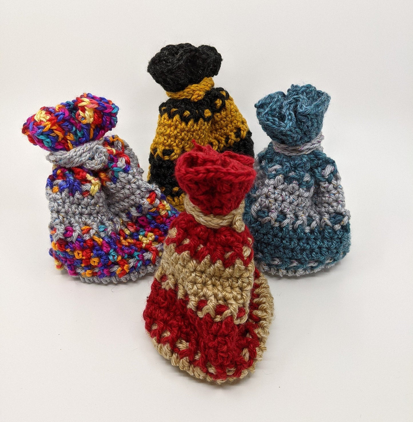 Crochet Large Pouches | Dice Bags | Large Drawstring Pouch