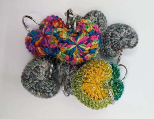 Crochet Heart Keychain