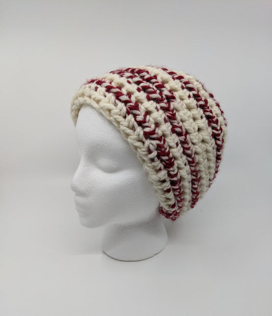Crochet Peppermint Hat | Men's and Women's Unisex Hat | Finished
