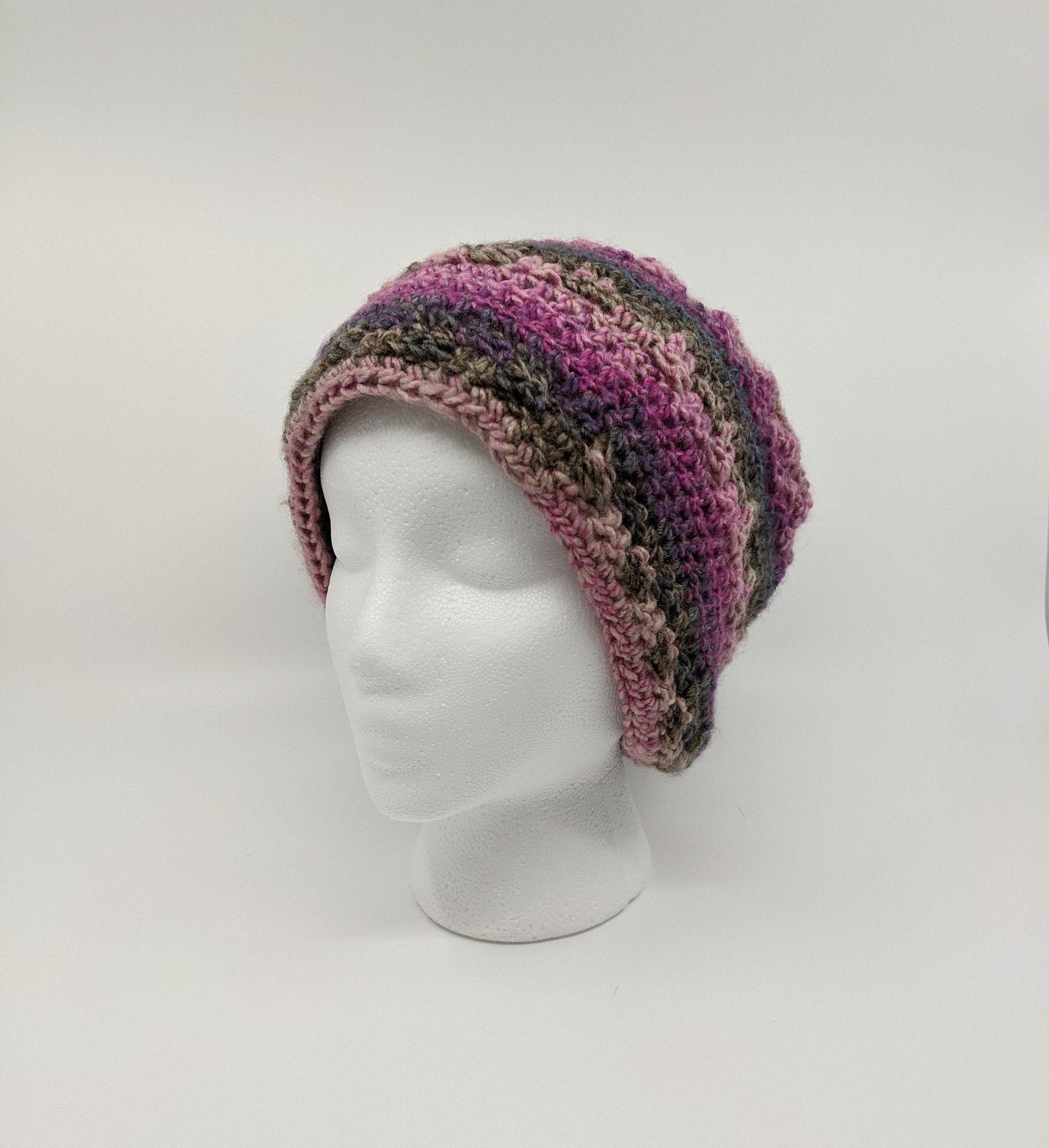 Crochet Stepping Beanie | Men's and Women's Unisex Hat | Finished